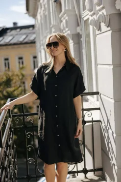 Peppa SS Shirtdress Ebony Black^SAND Hot