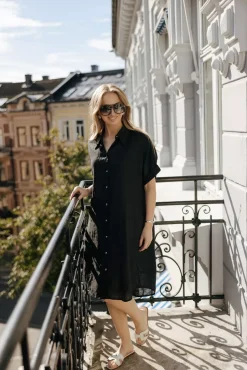 Peppa SS Shirtdress Ebony Black^SAND Hot