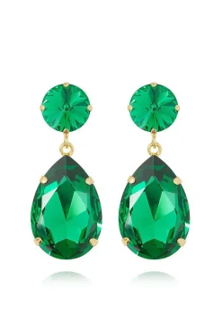 Perfect Drop Earrings Gold Majestic Green^CAROLINE SVEDBOM Discount
