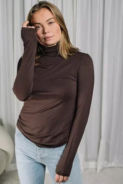 Perfect Line Modal Turtleneck Longsleeve Dark Caramel^OROBLU Discount