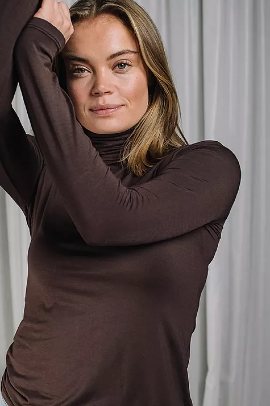 Perfect Line Modal Turtleneck Longsleeve Dark Caramel^OROBLU Discount