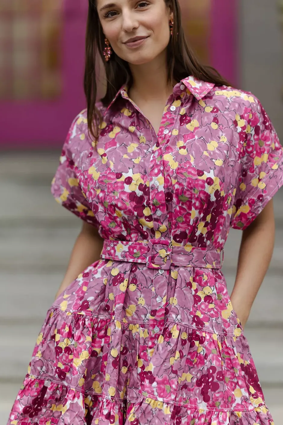 Poplin Belt Dress Bright Field^BY TIMO Online