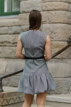 Prince Of Wales Check Mini Dress Black And White^SELF-PORTRAIT Fashion