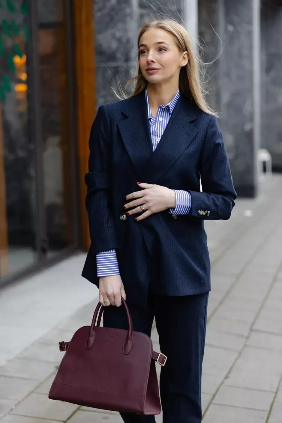 Raisa Blazer Navy Pinstripe^SAND Best