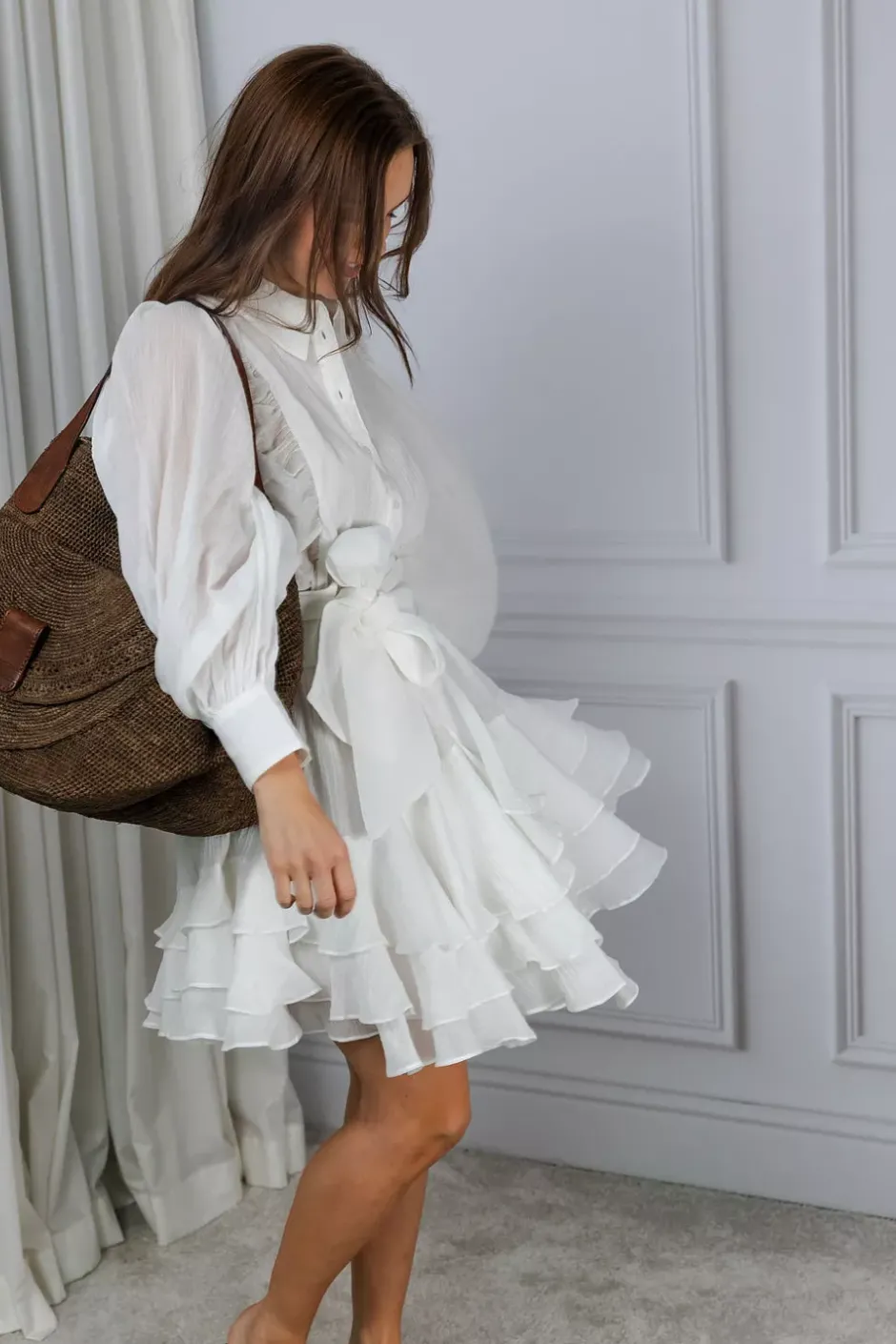 Ranch Frill Dress Offwhite^CONFETTIBIRD Discount
