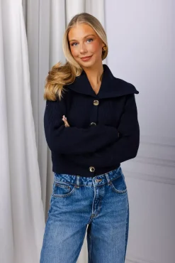 Relaxed Fit Cardigan Navy^SELF-PORTRAIT Hot