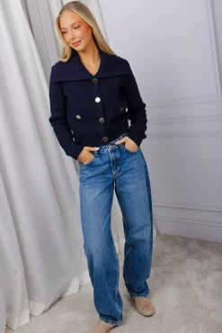 Relaxed Fit Cardigan Navy^SELF-PORTRAIT Hot