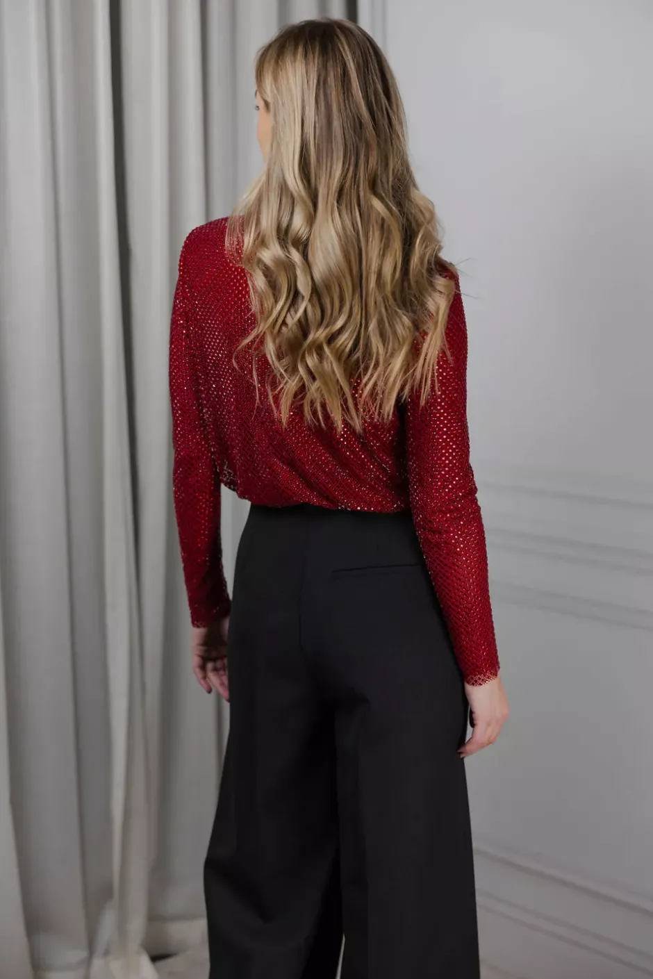 Rhinestone Fishnet Top Red^SELF-PORTRAIT Best