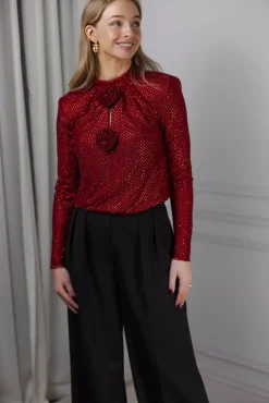 Rhinestone Fishnet Top Red^SELF-PORTRAIT Best