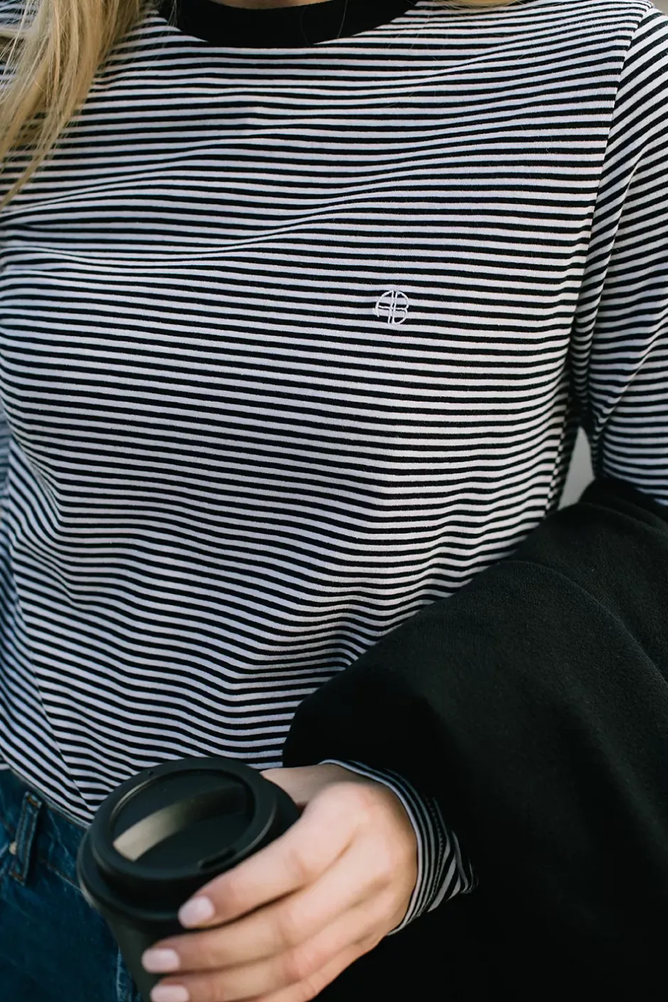 Rylan Tee Black and White Stripe^ANINE BING New