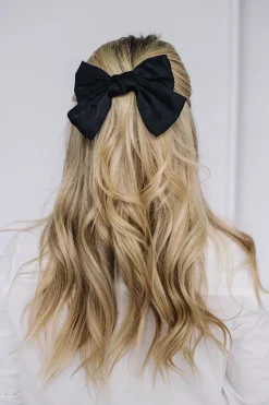 Satin Bow Hair Clip Black^HIIL STUDIO Online