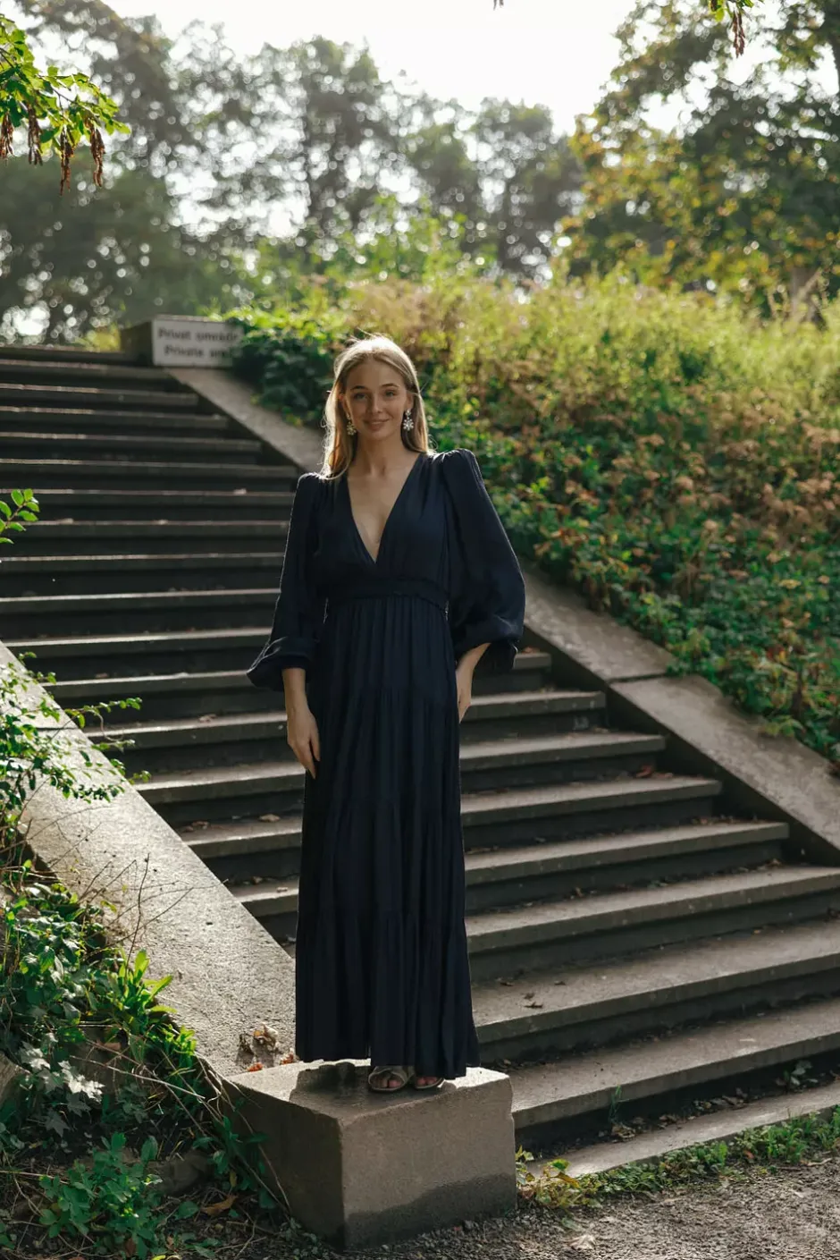 Satin Maxi Dress Dark Blue^BY TIMO Online