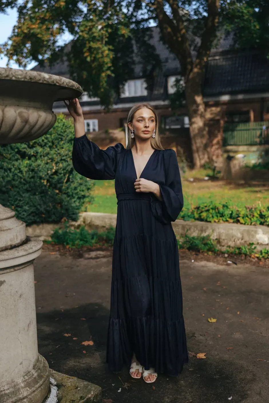 Satin Maxi Dress Dark Blue^BY TIMO Online