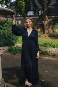 Satin Maxi Dress Dark Blue^BY TIMO Online