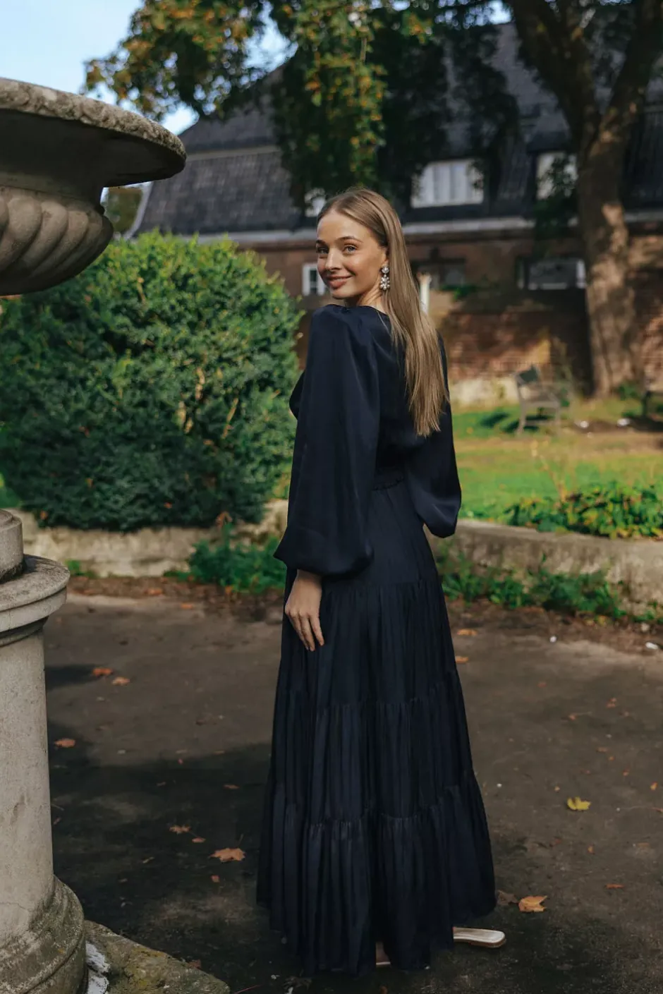 Satin Maxi Dress Dark Blue^BY TIMO Online