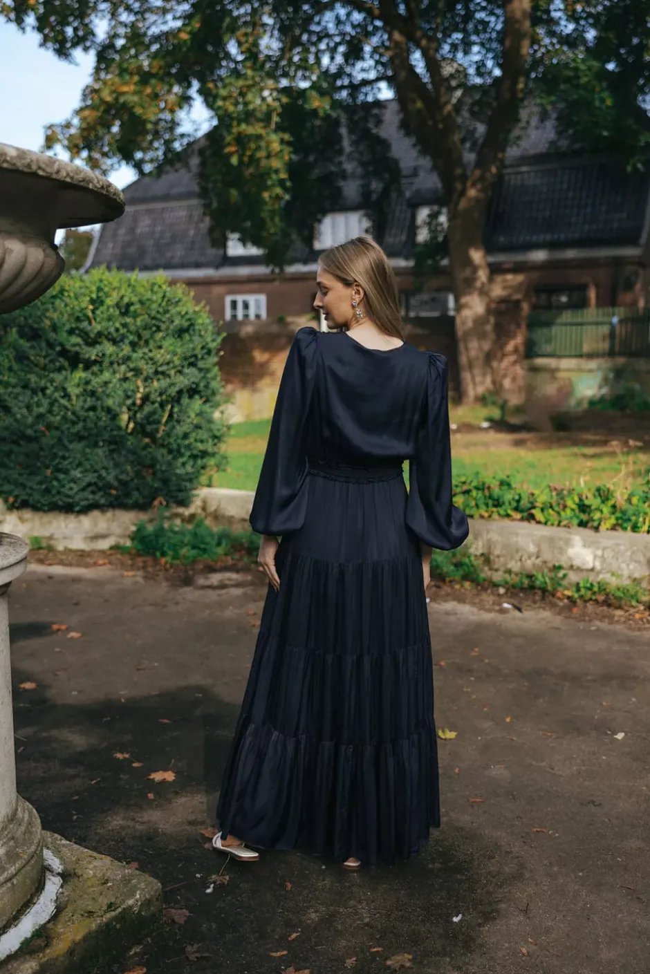 Satin Maxi Dress Dark Blue^BY TIMO Online