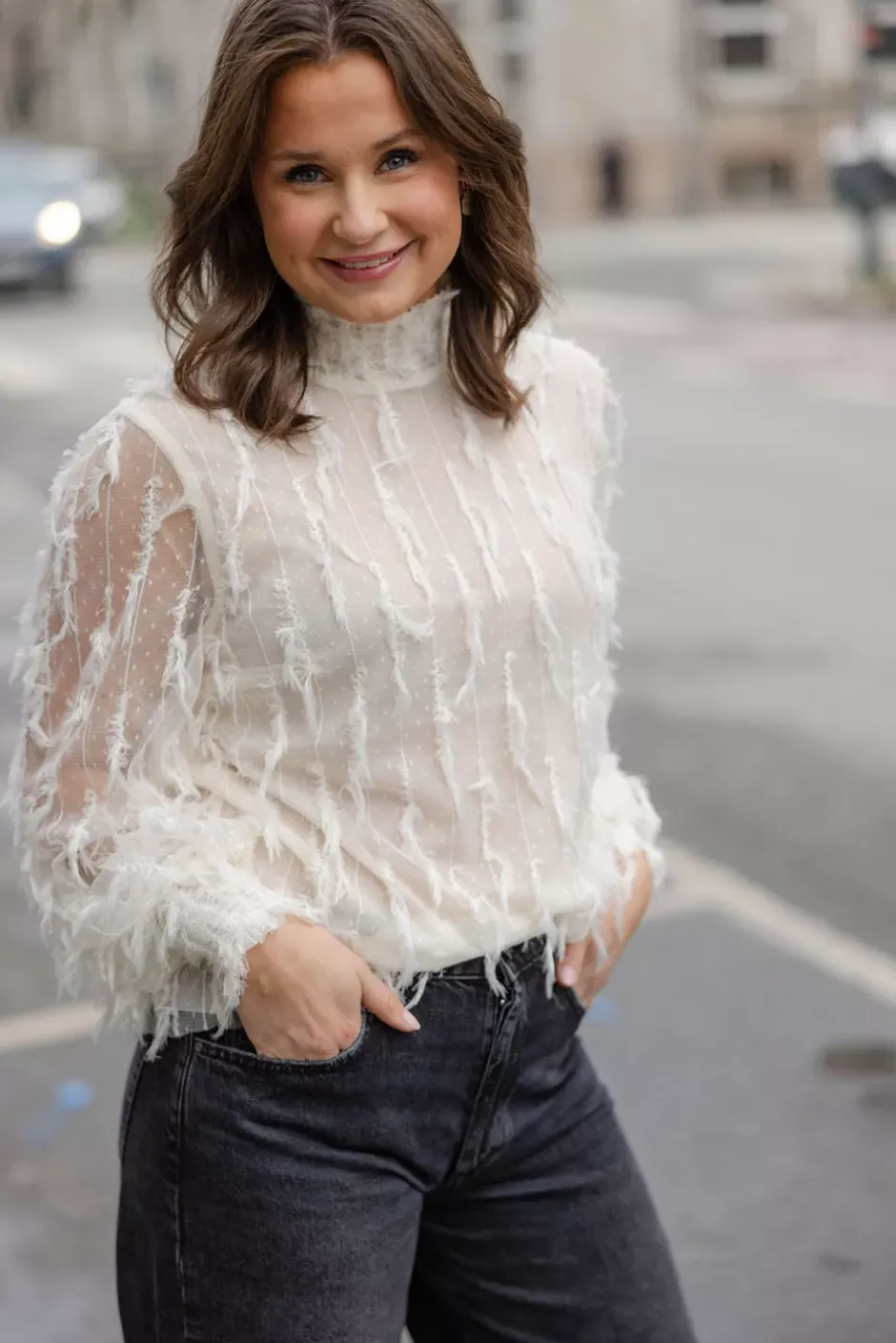 Skallo Blouse Creme^MUNTHE Online