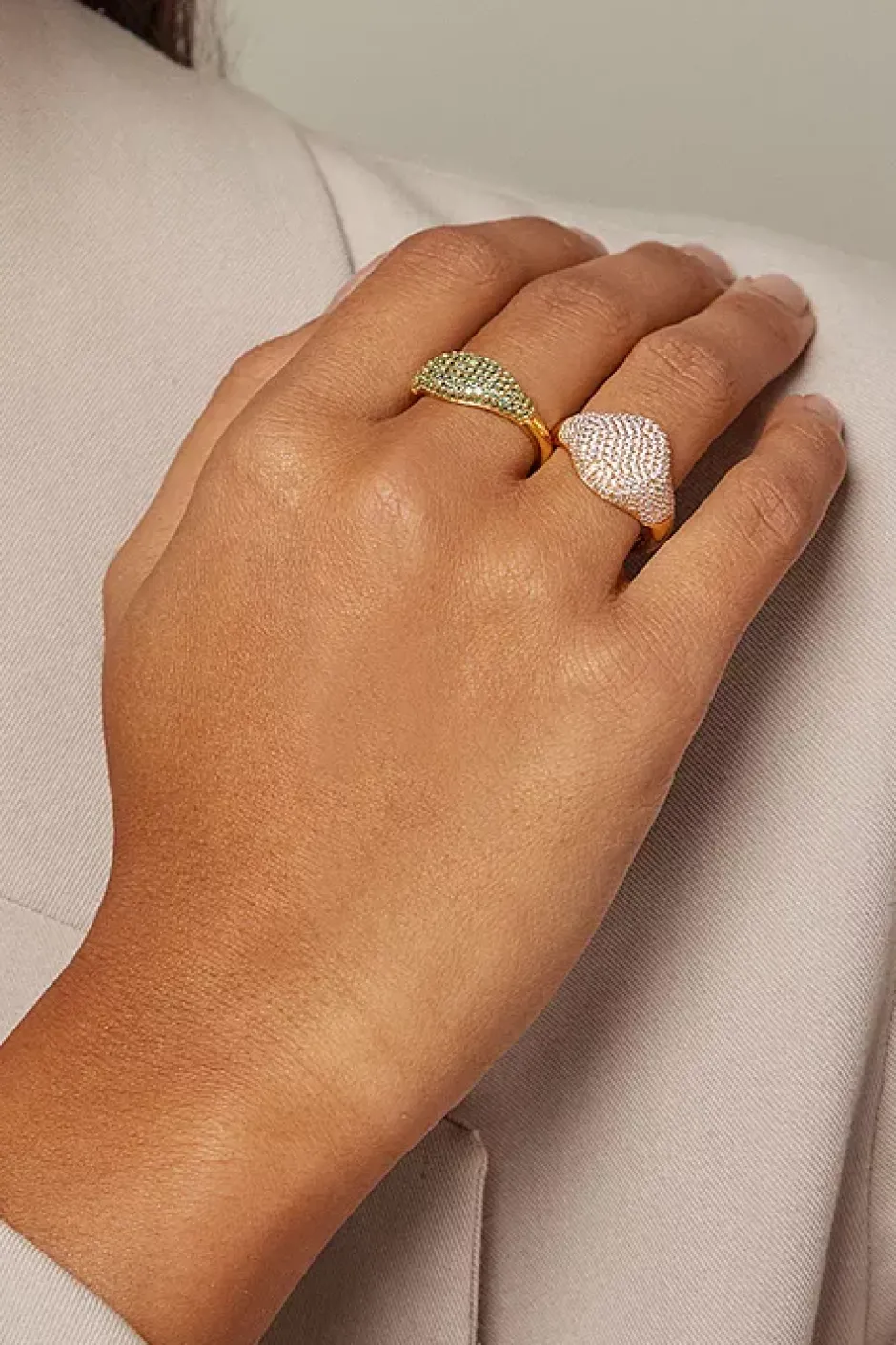 Sparkling Mary Ring Green CZ^ENAMEL COPENHAGEN Best