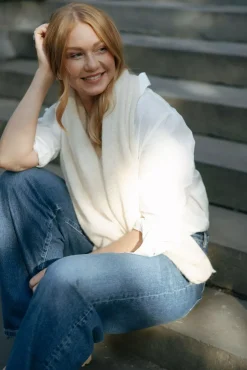 Susanna Basic Scarf Ivory^NATURA CASHMERE Outlet