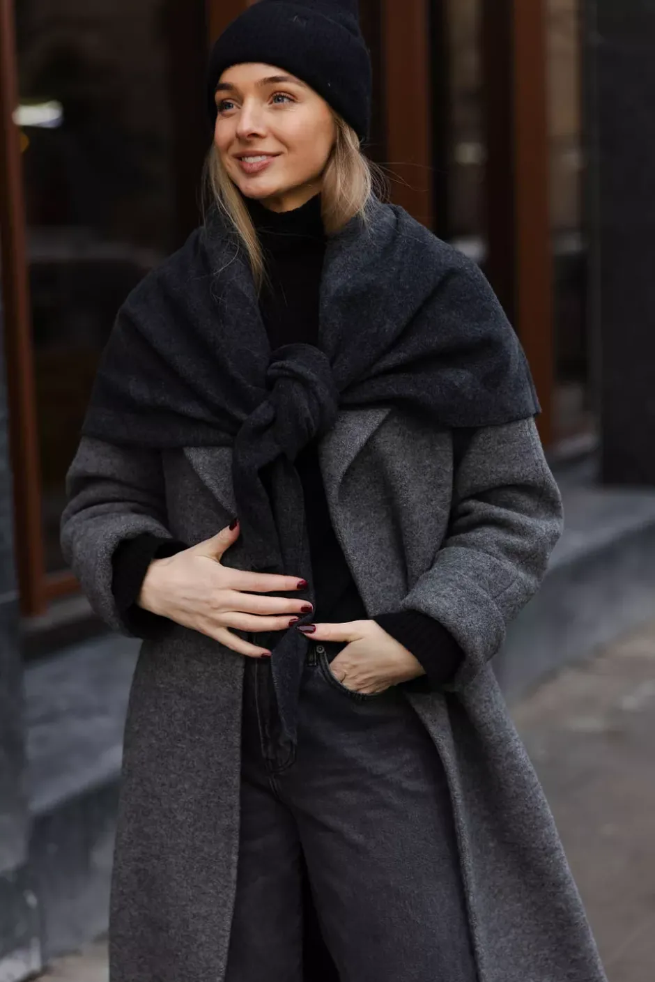 Triangle Scarf Charcoal/Volcano^ENVELOPE1976 Online