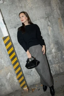 Twill Skirt Black Beige^DAGMAR Clearance
