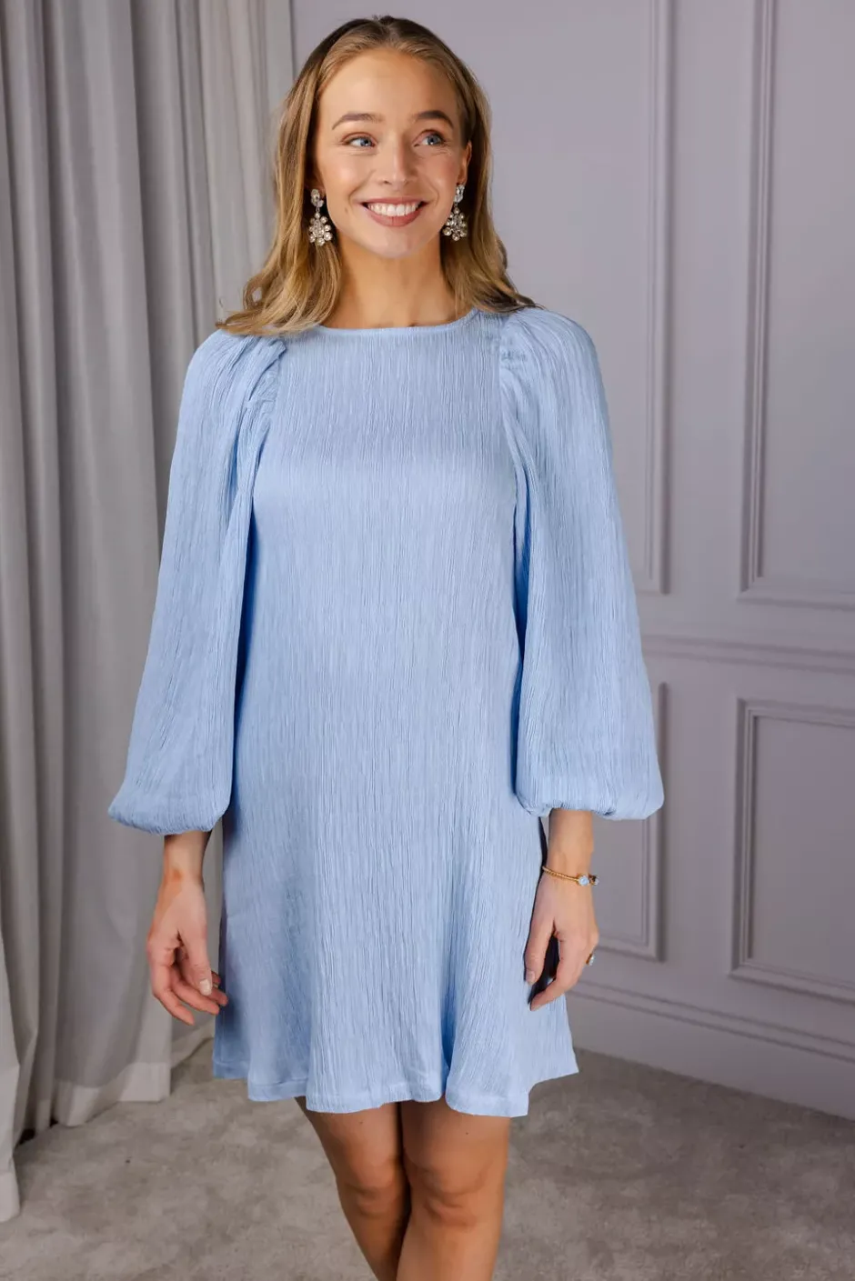 Valeria Crinkled Dress Lt Blue^ARNIE SAYS Best