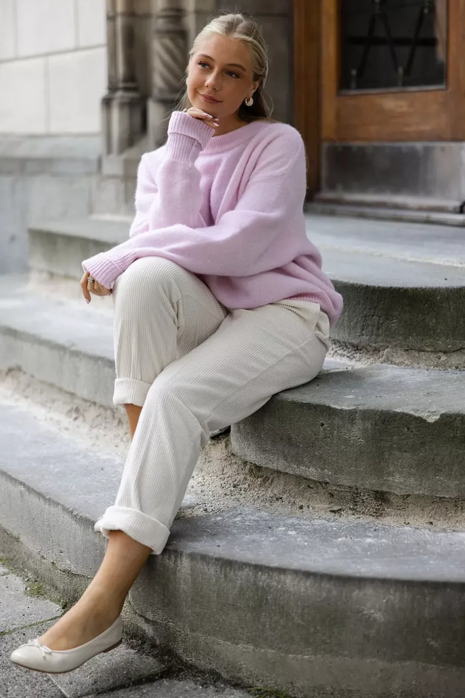 Vitow Sweater Sugared Almond Melange^AMERICAN VINTAGE Sale