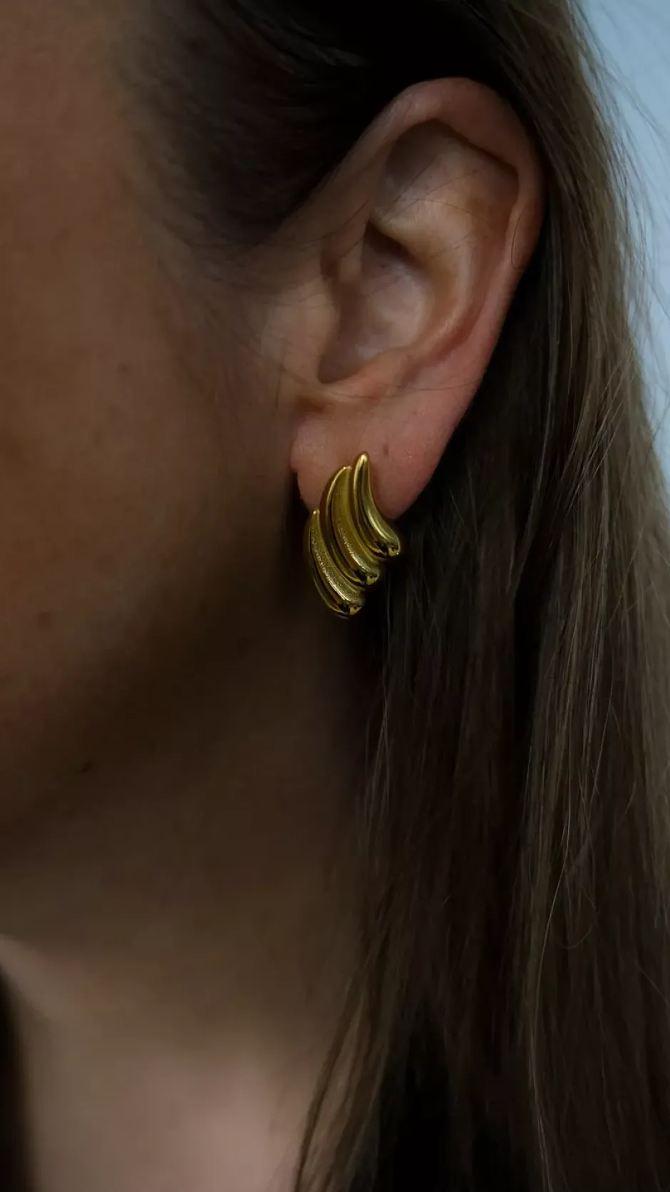 Wavy Earrings Gold^HIIL STUDIO JEWELRY Fashion