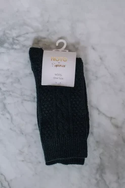 Wool Cable Socks Black^NOTE BY SYVERSEN Discount
