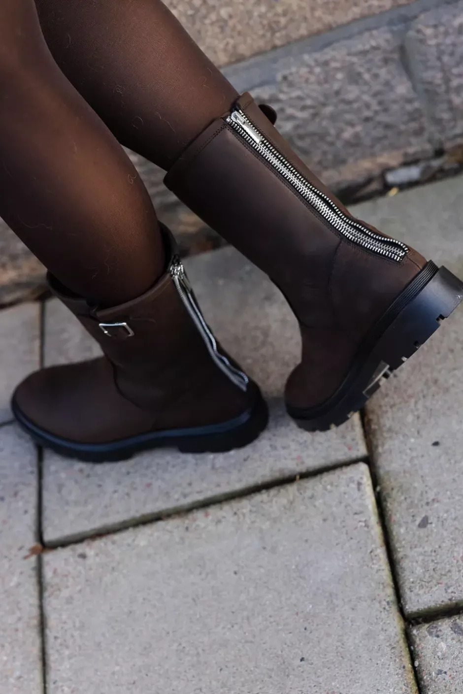 Zip Biker Fur Rain Dark Brown^HELENE WESTBYE Sale